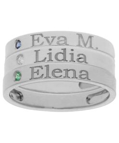 SORTIJA PLATA 925MM - 3 ANILLOS PERSONALIZADOS NOMBRES