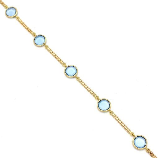 PULSERA ORO 18KL BISMARK PIEDRA AZUL** AGOTADA TEMPORALMENTE**