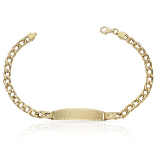 PULSERA ORO 18KL HUECA BARBADA PLACA