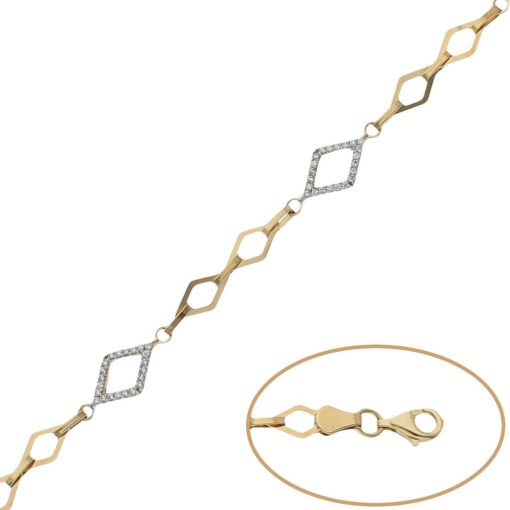 PULSERA ORO 18KL TROQUELADAS CIRCONITAS