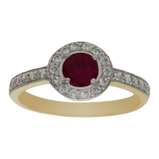 SORTIJA ORO 18KL RUBIES FINOS + CIRCONITAS