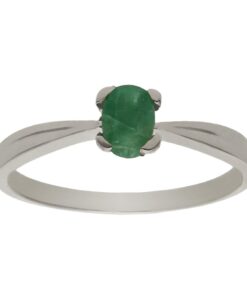 SORTIJA ORO BLANCO 18KL ESMERALDA FINA