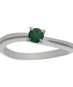 SORTIJA ORO BLANCO 18KL ESMERALDA FINA
