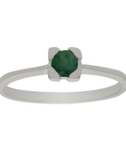 SORTIJA ORO BLANCO 18KL ESMERALDA FINA
