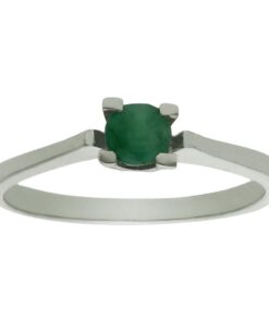 SORTIJA ORO BLANCO 18KL ESMERALDA FINA