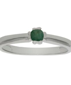 SORTIJA ORO BLANCO 18KL ESMERALDA FINA