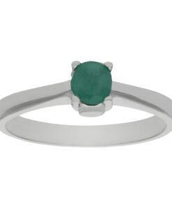 SORTIJA ORO BLANCO 18KL ESMERALDA FINA