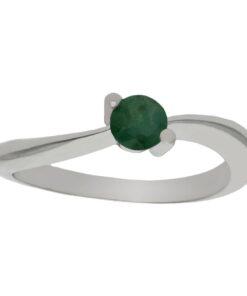 SORTIJA ORO BLANCO 18KL ESMERALDA FINA