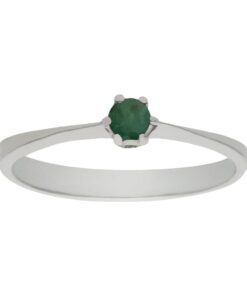 SORTIJA ORO BLANCO 18KL ESMERALDA FINA