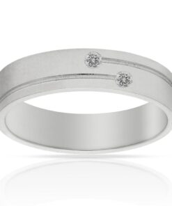 ALIANZA ORO BLANCO 18KL 2 DIAMANTES - 5MM