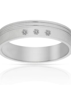 ALIANZA ORO BLANCO 18KL 3 DIAMANTES - 5MM
