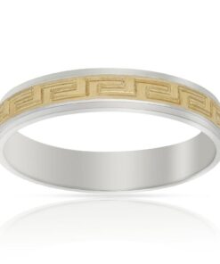 ALIANZA ORO 18KL BICOLOR GRECA - 4MM