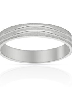 ALIANZA ORO BLANCO 18KL TALLADA - 4MM