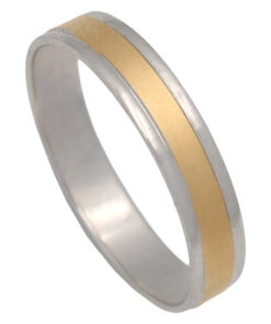 ALIANZA ORO 18KL MATE - BRILLO - 4MM