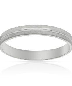 ALIANZA ORO BLANCO 18KL MATE-BRILLO - 3MM