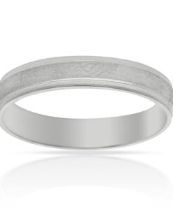 ALIANZA ORO BLANCO 18KL MATE-BRILLO - 4MM