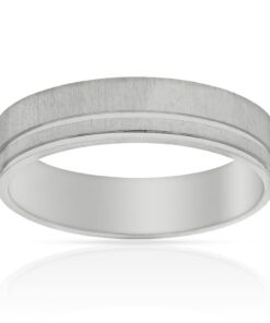 ALIANZA ORO BLANCO 18KL MATE-BRILLO -5MM