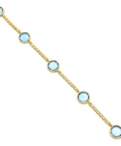 PULSERA ORO 18KL BISMARK PIEDRA AZUL
