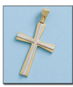 CRUZ ORO 18KL BICOLOR - 22X32MM