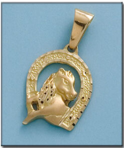 COLGANTE ORO 18KL CABALLO + HERRADURA - 18x24MM