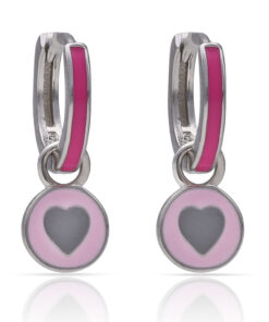 AROS PLATA 925MM CORAZON + ESMALTE - 8MM