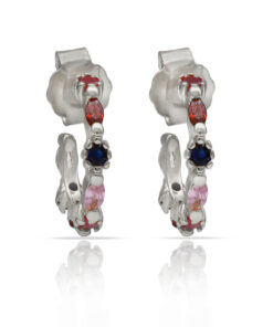 AROS PLATA 925MM PIEDRAS COLORES - 7MM