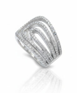 SORTIJAS ORO BLANCO 18KL DIAMANTES - STOCK