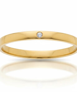 ALIANZA ORO 18KL LISA + CIRCONITA - 2MM