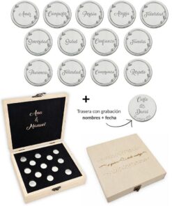 ARRAS PERSONALIZADAS PALABRAS · PLATA DE LEY + ESTUCHE MADERA