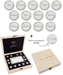 ARRAS PERSONALIZADAS PALABRAS · PLATA DE LEY + ESTUCHE MADERA + BANDEJA
