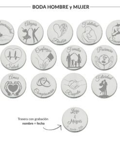 ARRAS PERSONALIZADAS BODA HOMBRE + MUJER · PLATA DE LEY