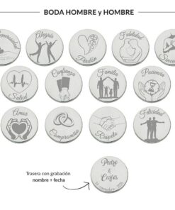 ARRAS PERSONALIZADAS BODA HOMBRE + HOMBRE · PLATA DE LEY