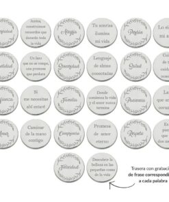 ARRAS PERSONALIZADAS PALABRA + FRASE · PLATA DE LEY